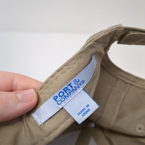 Happy Husky Strapback Hat Tan One Size Embroidered Port & Company - Picture 8 of 9